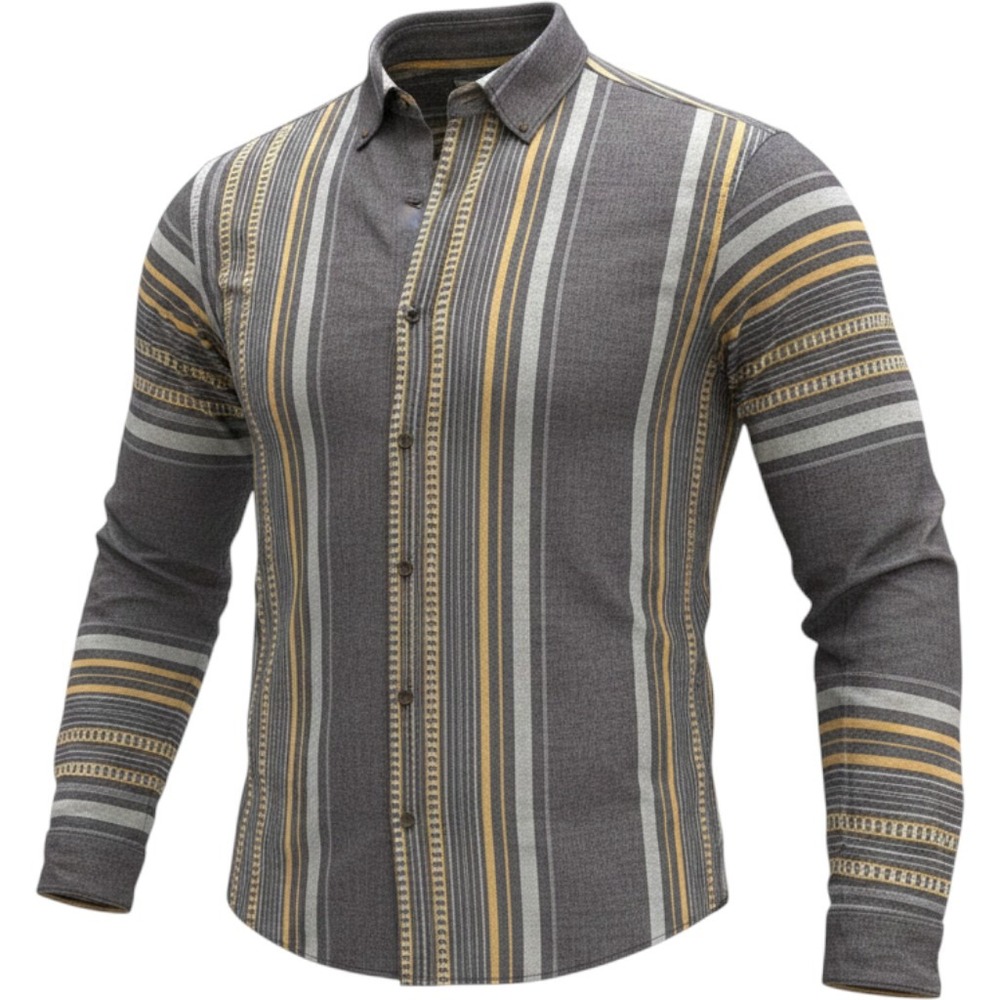Banana Republic Heritage Tailored Slim Fit Striped Flannel Shirt Mens XL Gray